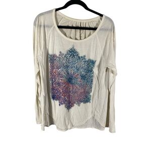 Lucky Brand Colorful Mandala Print Long sleeve T-Shirt